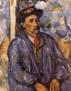 Paul Cezanne farmers wearing a blue jacket oil